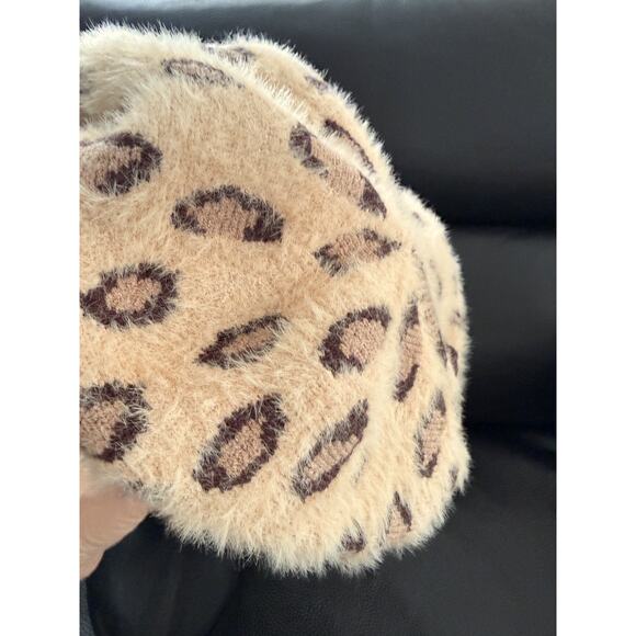 Anthropologie Elsie Leopard Cheetah Beret NWOT Beige Tan O/S - Picture 9 of 9